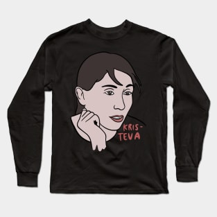 Julia Kristeva Minimal Portrait - Philosophy Long Sleeve T-Shirt